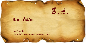 Bas Ádám névjegykártya